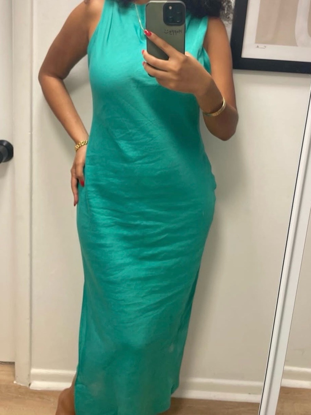 Zara Turquoise Sleeveless Maxi Dress